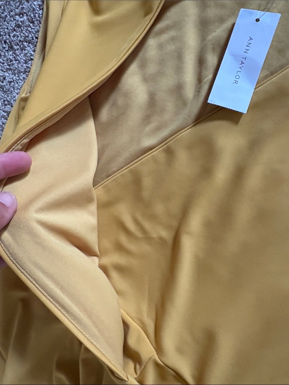 Ann Taylor Yellow Wrap Midi Dress with Side Tie - Picture 7 of 13
